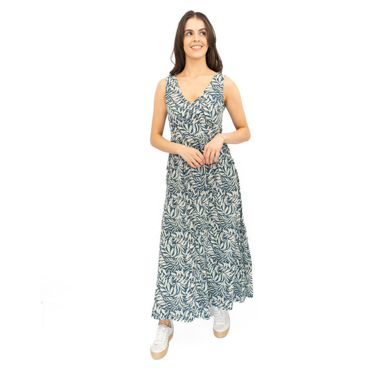 Seasalt Blue Polmanter Floral Maxi Dress Dune Fronds Pool - Quality Brands Outlet