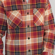 M&S Mens Cotton Rich Check Overshirt Red - Quality Brands Outlet