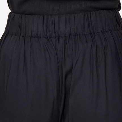 Womens Trousers Black Woven Crop Wide Leg-Quality Brands Outlet-