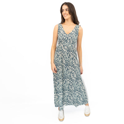 Seasalt Blue Polmanter Floral Maxi Dress Dune Fronds Pool - Quality Brands Outlet