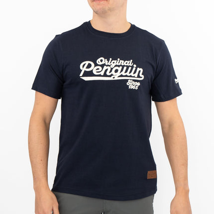 Original Penguin T-shirt Short Sleeve Embroidered Navy blue-Quality Brands Outlet-