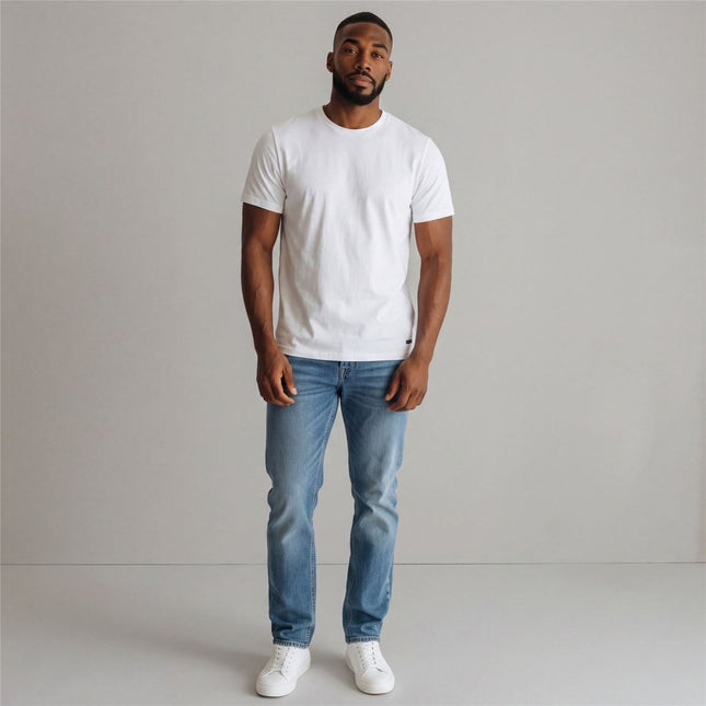 Ted Baker White Stretch Cotton Classic Crew Neck T-Shirt-Quality Brands Outlet-