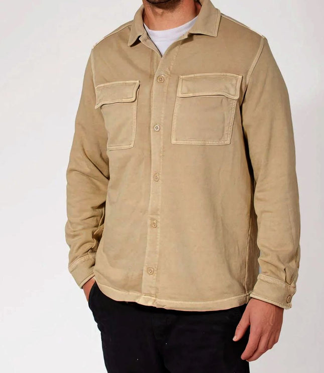 M&S Beige Cotton Overshirt Shacket-Quality Brands Outlet-