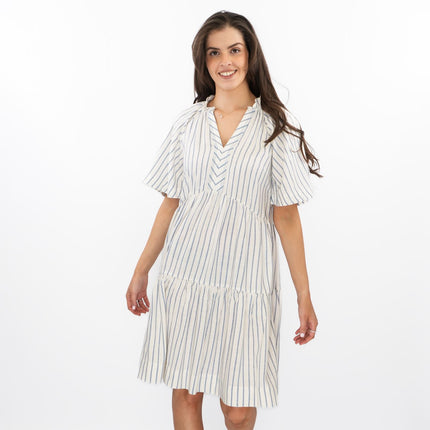 White Stuff Sophia Eco Vero Stripe Dress-Quality Brands Outlet-