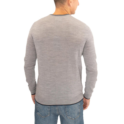 Nicole Farhi Farhi Mens Crew Neck Merino Wool Jumper Grey-Quality Brands Outlet-