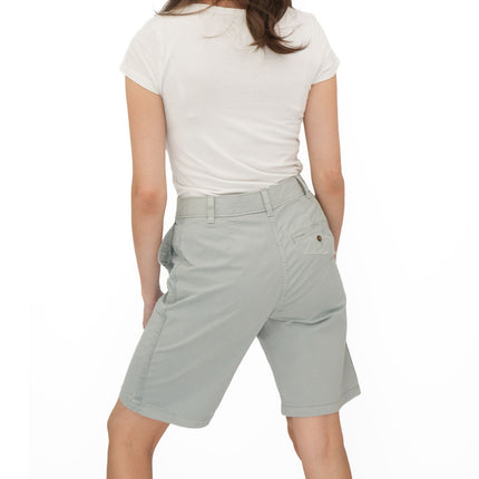 M&S Chino Shorts Classic Cotton Rich Mid - Grey Easy Wear - Quality Brands Outlet