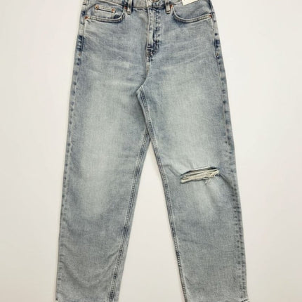 M&S Boyfriend Ankle Grazer Jean Light Indigo Relaxed Fit Casual Denim - Quality Brands Outlet