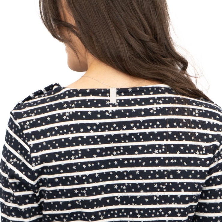 Crew Clothing Womens Navy Top Ultimate Breton Stripe Stars - Quality Brands Outlet