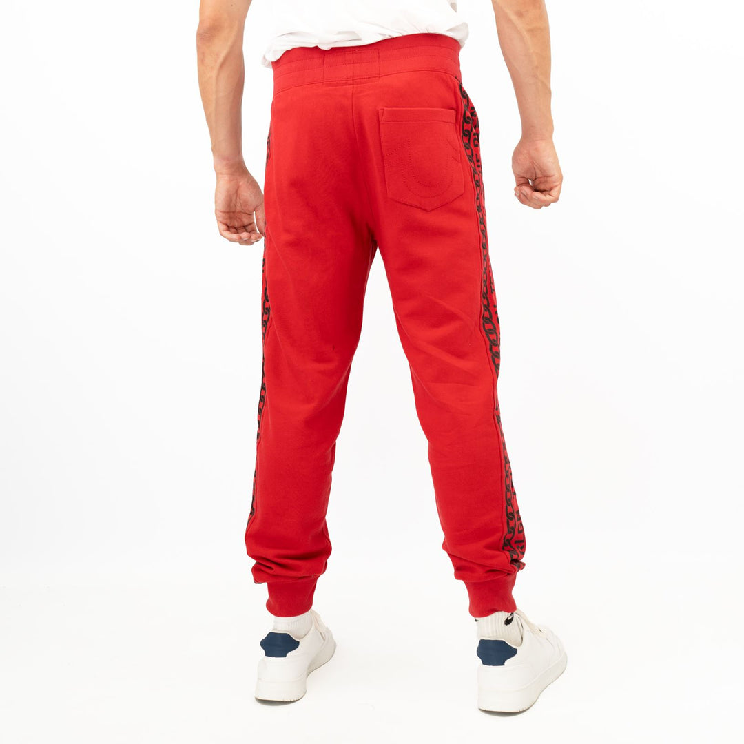 True Religion Mens Red Chain Detail Jogger Sweatpants Quality Brands Outlet