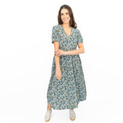 Seasalt Blue Tea Dress Birch Leaf Midaxi - Quality Brands Outlet