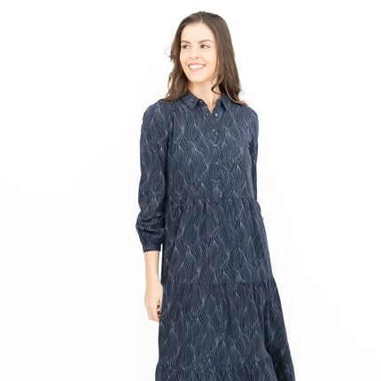 Seasalt Womens Navy Jersey Windflower Tiered Midi Dress-Quality Brands Outlet-