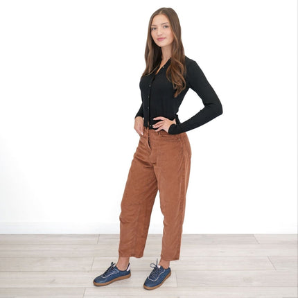 Next Cord Barrel Trousers Tan Brown - Quality Brands Outlet