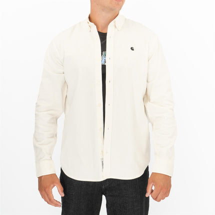 Premium Brand Shirt Ivory Fine Cord Long Sleeve-Quality Brands Outlet-