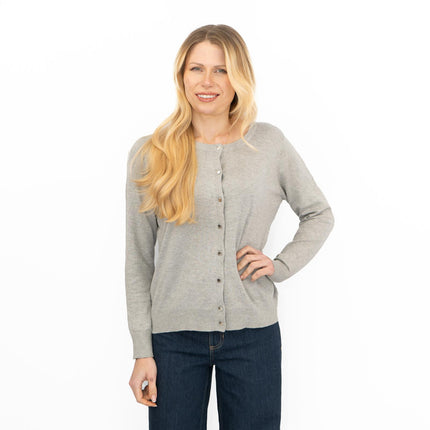 Dorothy Perkins Womens Cardigan Crew Neck Button Up Grey-Quality Brands Outlet-