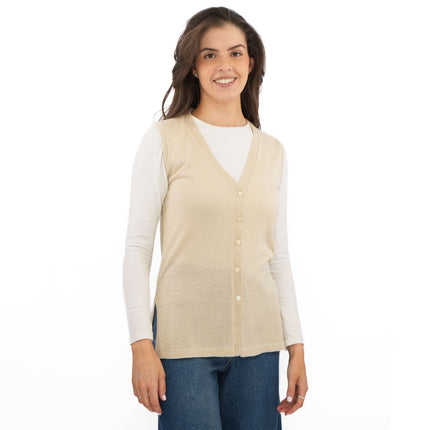 M&S Gold Sparkle Sleeveless Knit Vests - Quality Brands Outlet