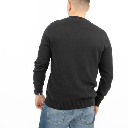 Crew Clothing Mens Rib Knitted Jumper Long Sleeve Black-Quality Brands Outlet-