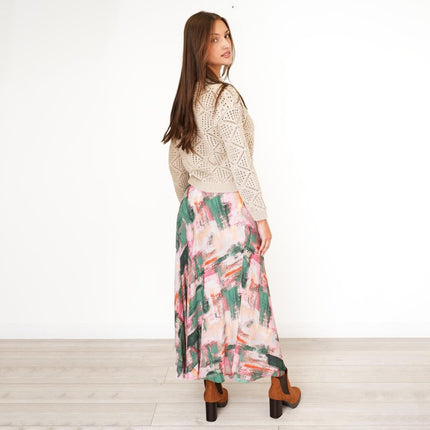 White Stuff Purple Floral Longer Length Midi Skirt-Quality Brands Outlet-