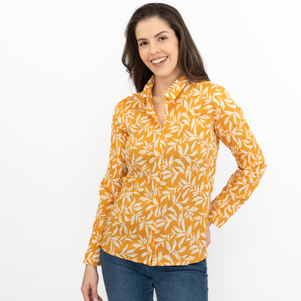 Seasalt Womens Larissa Shirt Yellow Leaves-Quality Brands Outlet-