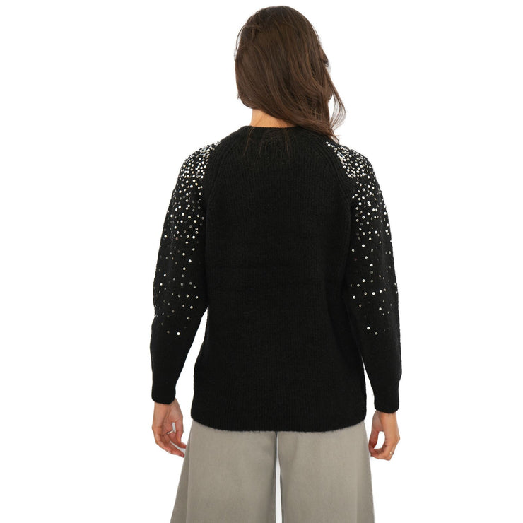M&S Black Sequin Sparkle Jumper - Quality Brands Outlet