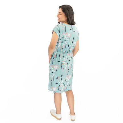 White Stuff Teal Blue Penny Cotton Jersey Dress-Quality Brands Outlet-