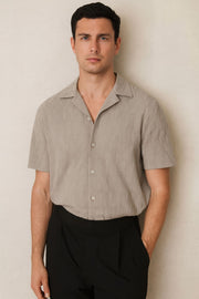 Ackling Cuban Shirts Mocha Short Sleeve - Quality Brands Outlet