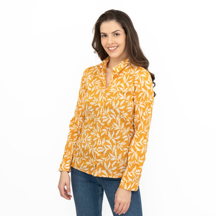 Seasalt Womens Larissa Shirt Yellow Leaves-Quality Brands Outlet-