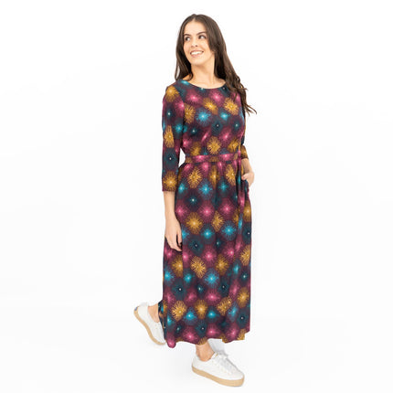 Seasalt Forestry Dress Purple Sparkler Geo Print-Quality Brands Outlet-