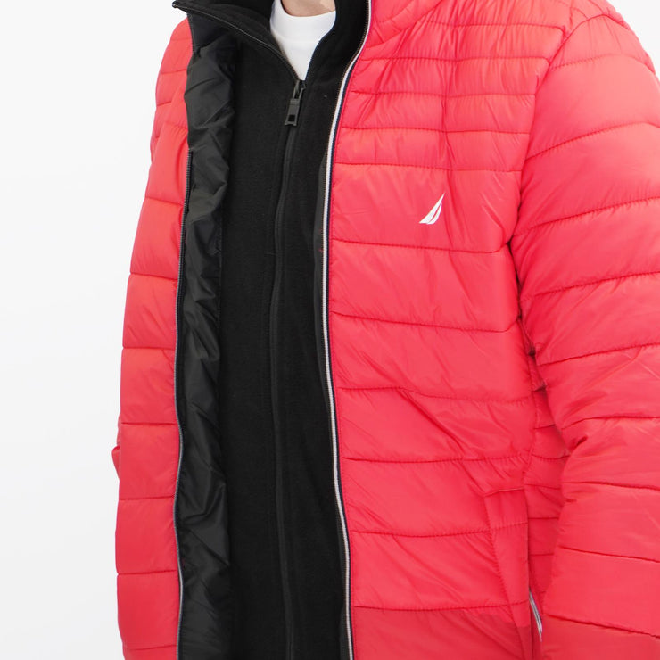 Nautica Performance Double Zip Puffer Jacket Red - Quality Brands Outlet