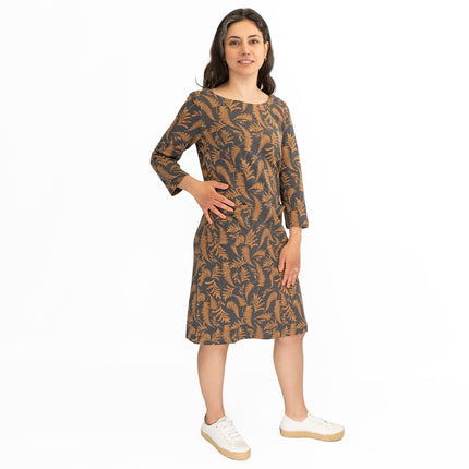 White Stuff Willow Grey Leaves Dress-Quality Brands Outlet-