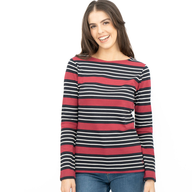 Crew Clothing Womens Top Ultimate Breton Stripe Red - Quality Brands Outlet