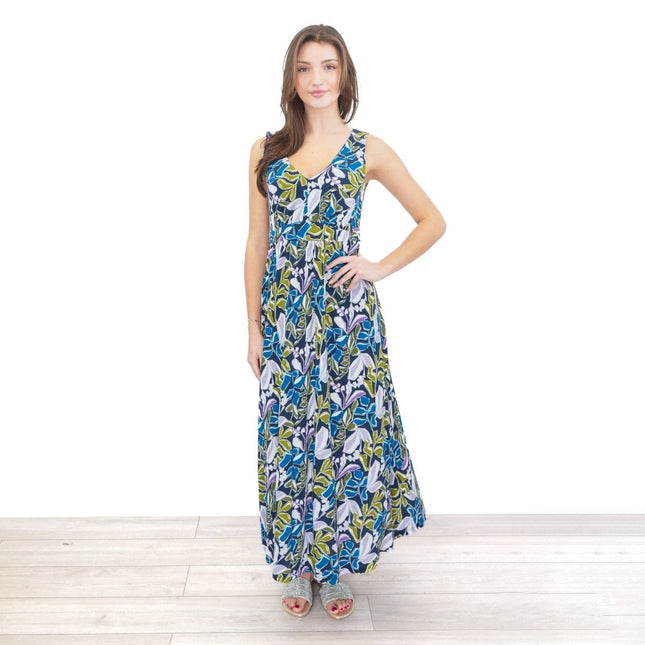 Seasalt Polmanter Jersey Dress Organic Cotton Sleeveless Maxi Print - Quality Brands Outlet