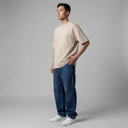 Mens T-Shirts Premium Brand Tan Beige Short Sleeve Cotton Graphic Boxy Fit - Quality Brands Outlet