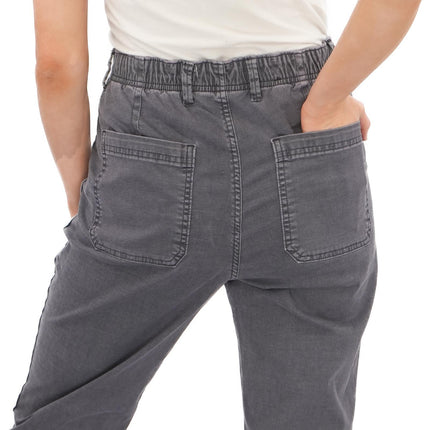 M&S Cotton Rich Slim Fit Trousers Stretch Elasticated Cuff Navy - Quality Brands Outlet
