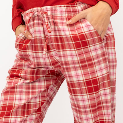 GAP Womens Flannel Sleep Set Pyjamas Red - Quality Brands Outlet