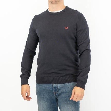 Crew Clothing Mens Knitted Jumper Long Sleeve Navy-Quality Brands Outlet-