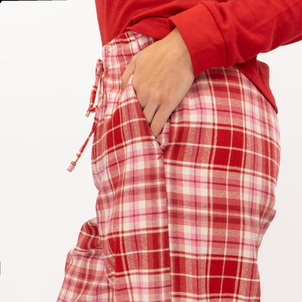 GAP Womens Flannel Sleep Set Pyjamas Red - Quality Brands Outlet