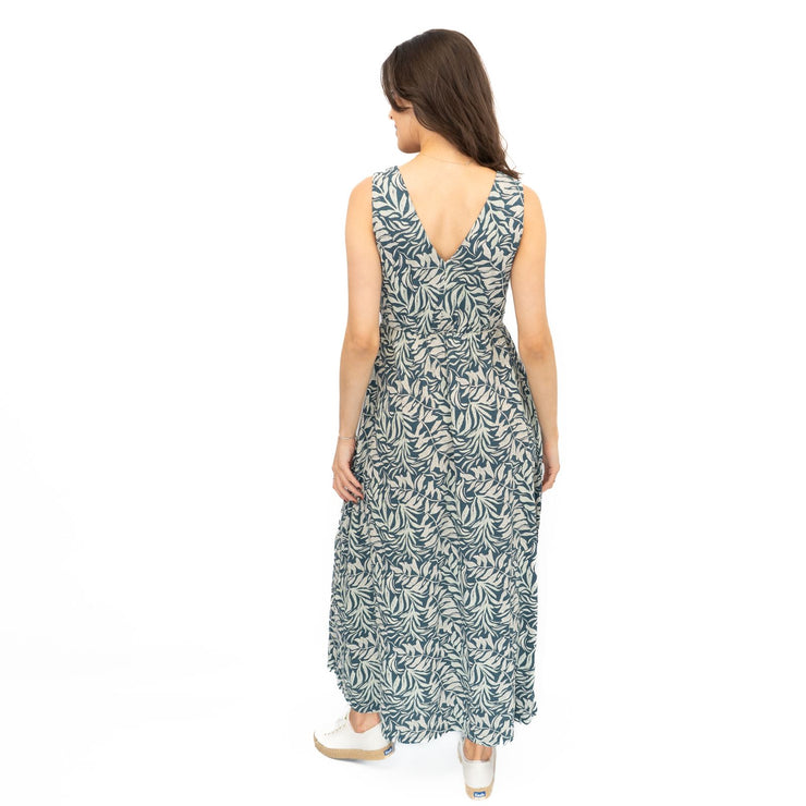 Seasalt Blue Polmanter Floral Maxi Dress Dune Fronds Pool - Quality Brands Outlet