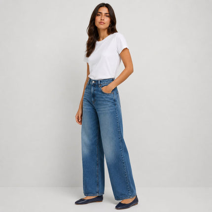 M&S Collection Relaxed Mid Rise Barrel Jeans
