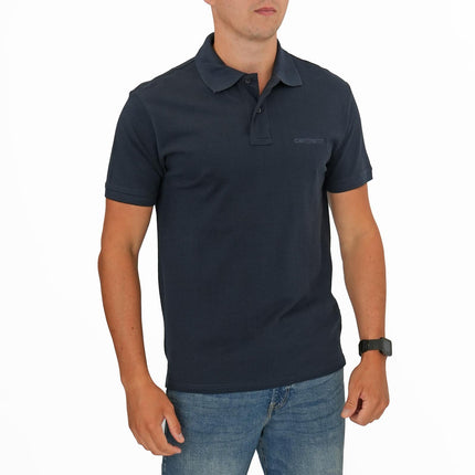Mens Polos Premium Brand Navy Pique Polo Shirts Short Sleeve-Quality Brands Outlet-