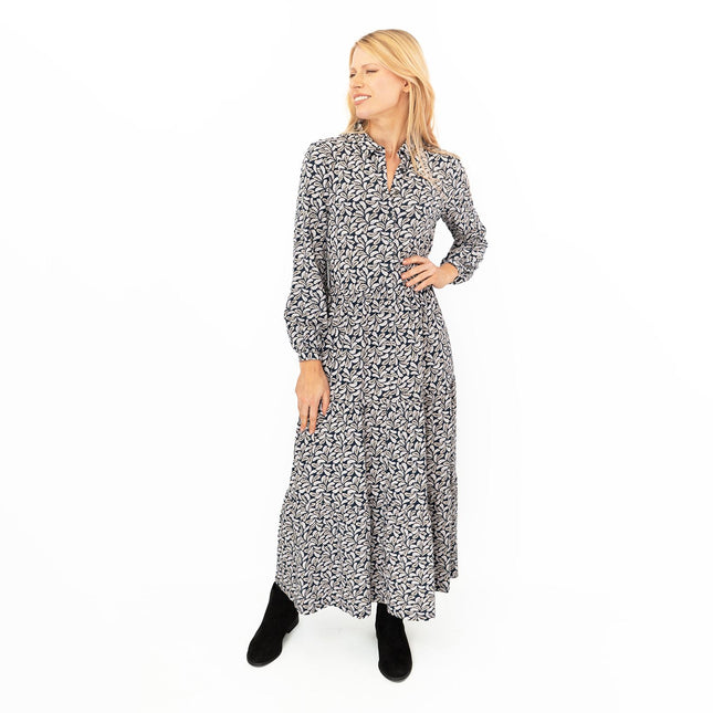 Seasalt Windflower Navy Leaves Cotton Jersey Dress-Quality Brands Outlet-