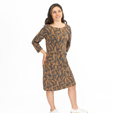 White Stuff Willow Grey Leaves Dress-Quality Brands Outlet-