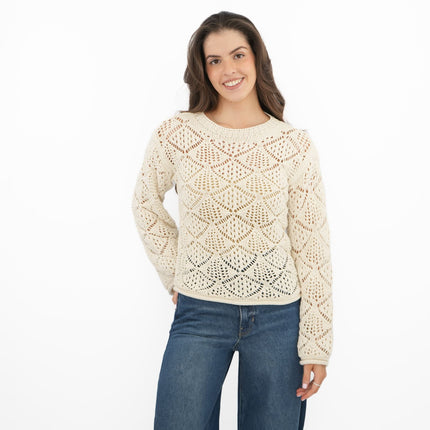 M&S Cotton Blend Diamond Stitch Jumper - Quality Brands Outlet