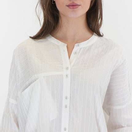 East Clothing Shirt Relaxed Fit White Cotton Blouse - Quality Brands Outlet