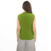 M&S Scalloped Crew Neck Button Detail Vest Tank Top - Quality Brands Outlet