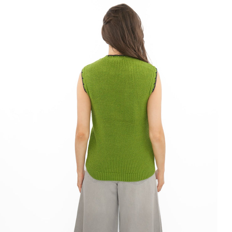M&S Scalloped Crew Neck Button Detail Vest Tank Top - Quality Brands Outlet