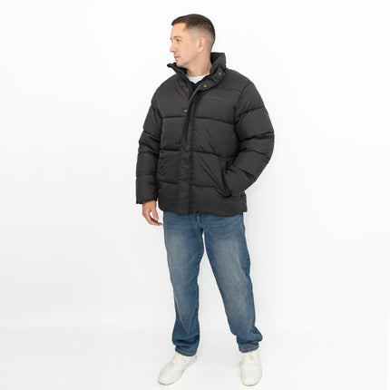 Water Repellent Puffer Jacket Black Winter Coat