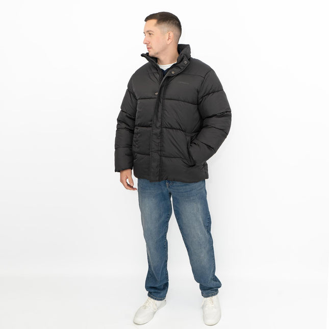 Water Repellent Puffer Jacket Black Winter Coat