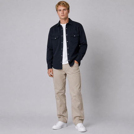 Ryan Long Sleeve Jersey Western Shirt – Navy-Quality Brands Outlet-