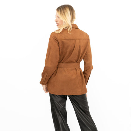 New Look Womens Suedette Shacket Rust Brown - Quality Brands Outlet