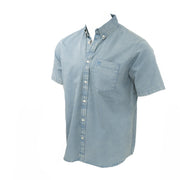 Carhartt WIP Men Gilman Blue Short Sleeve Shirt - Quality Brands Outlet